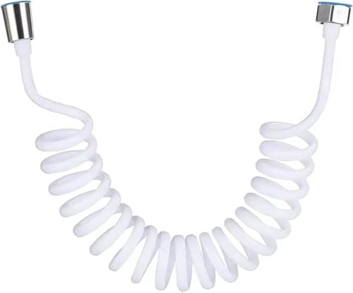 ABS Spring Flexible Shower Hose – Flexible Screw Hose for Toilet Faucet and Hand Shower – Suitable for Bidet and Travel Bidet – Twist Resistant with G1/2 Connector (White, 2m) Hardware tubing