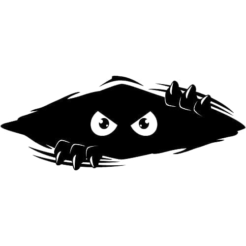 Stickios Car Decals - Funny Monster Sticker for Cars, Trucks, Dents & Sports Cars - Large Black Vinyl Bumper Sticker Made in USA - Shredder (11x4.25 inches)