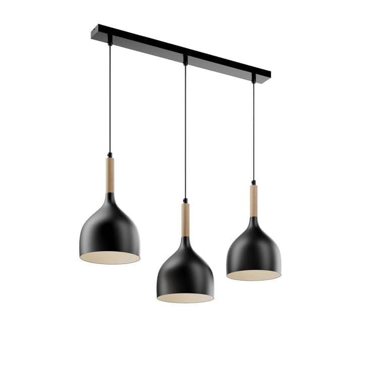 Generic Pendant Light 3 Bulb Without Bulbs 7045 * 70 cm Black and Beige