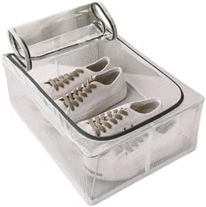 Shoe Organizer Transparent Cover Storage Foldable Moistureproof 60x30x16cm Mr