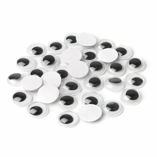 Set of 50 Googly Eyes Assorted Size Wiggly Round Pack Craft Scrapbooking Equipment Classroom Supplies Creative Diy Decoration Project Art Accessories Set (Size 15mm)