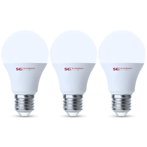 ELSEWEDY Classic LED Bulb E27, 6500 Kelvin, 1150 Lumen (White, 12 Watt, 3 Pieces) Light bulb