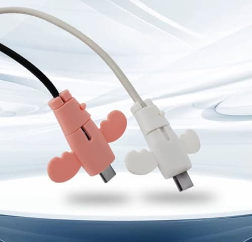 BEDAYA 2 Pack Silicone Charger Cable Protector - Cut and Bend Charging Cord End Protector - Compatible with iPhone, Android, and Type-C Cables - Multi Color Cord management cover