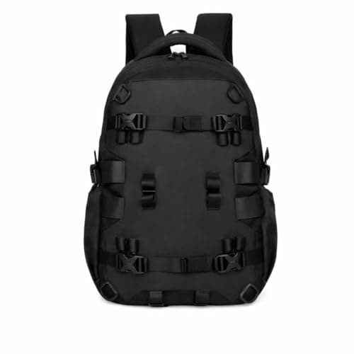 Unisex Versatile Backpack with Laptop Compartment and Skateboard or Helmet Carrier, 46x33x15cm, Large Storage Space with 2 Large Main Zippers