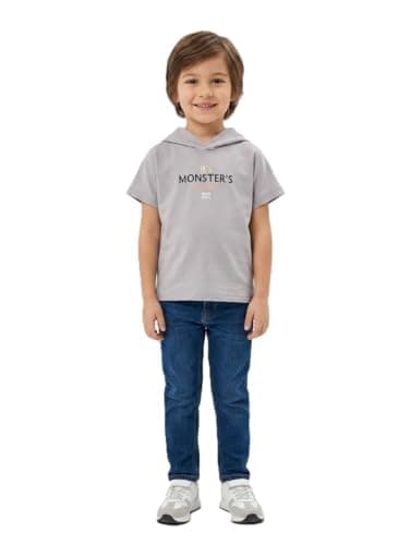 Pebeo Boys Printed Short Sleeve Capichu T-Shirt with Fashion Back Design Comfortable and Stylish Grey 2Y