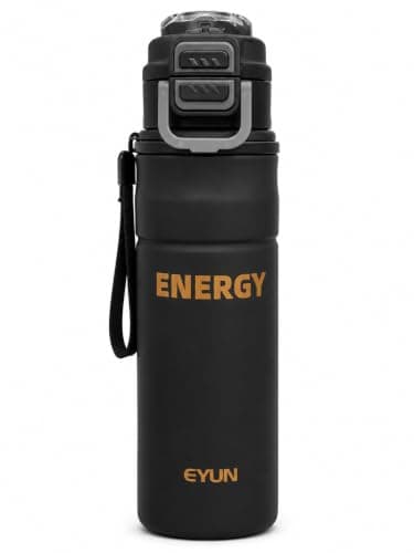 Sports Water Bottle – 900 milliliters BPA-Free Plastic – Leakproof Dual-Button Lid – Straw & Wide Mouth – Gym, School, Office & Travel – 7.5 × 7.5 × 28.5 cm (Black)