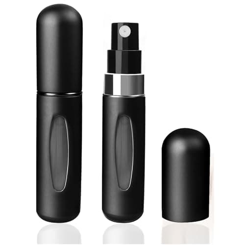 2 Pack 5ml Portable Refillable Travel Perfume Atomizer Bottle (Black) Spray bottle