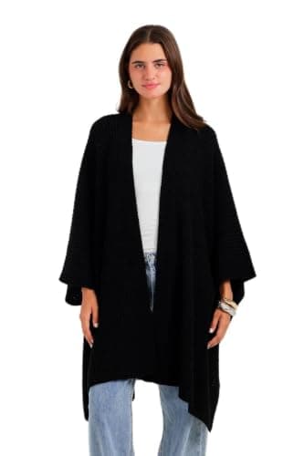 Carina Ribbed Batwing Poncho Shirt