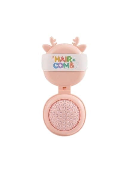 Compact Travel Hair Brush with Mirror, Foldable Round Comb-ROSE-Y1 | Built-In Mirror, Pocket-Sized, Flip Cover Design, Travel Friendly, Detangling Bristles