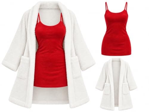 Cash Pajamas with Robe Winter 2 Piece Women Home Wear Daily Comfort IN