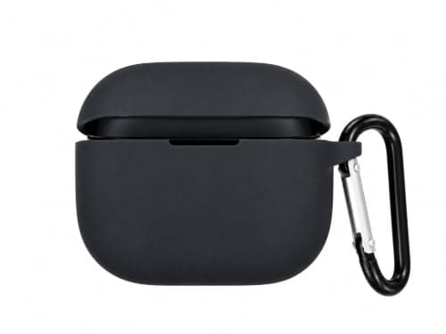 Silicone Case Compatible with Oraimo Freebuds Lite, OTW-330 Earbuds, Soft Silicone Protective Case Cover, Shockproof Sleeve with Carabiner (Black) Portable electronic device cover