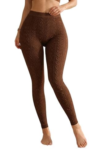 Miza Women's Heart Pattern Leggings One Size Stretch Soft Material Home Sport Walking Pants