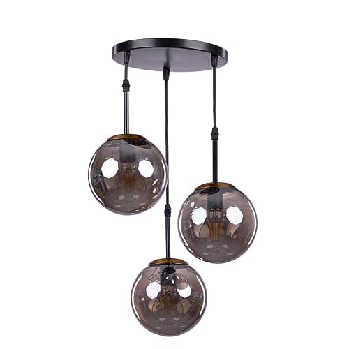 Generic 3G11B High Quality Cilcular Modern Ceiling Lamp for Living Room, Bedroom, or Hall with Opal Glass - Black