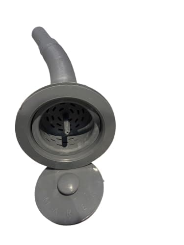 Kitchen Sink Strainer Waste Drain with Flexible Hose, Grey, Plastic