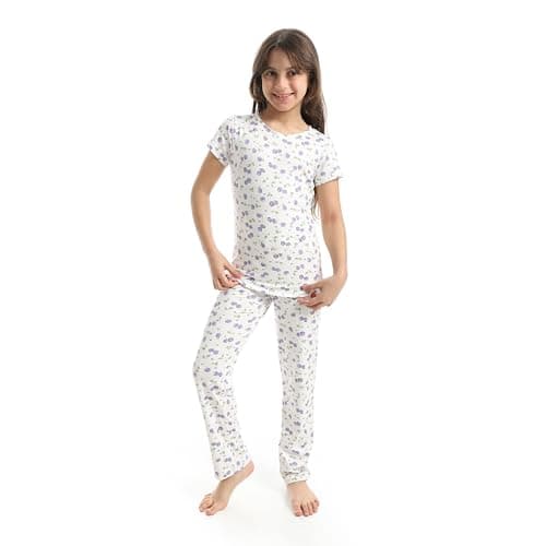 Andora Girls Sleeves T-Shirt And Pants Pijama Set Pajama Set