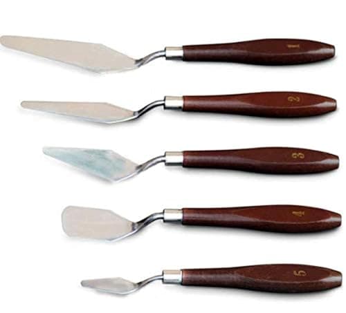 5Pcs Mixed Stainless Steel Palette Sc Set Spatula Knives For Artist Oil Painting Tools Painting Knife Blade Palette putty knife