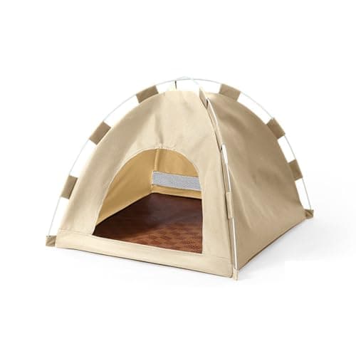 Portable Pet Tent - Portable Breathable Pet Shelter with Mesh Ventilation, Lightweight Camping Tent for Cats & Small Dogs, Indoor & Outdoor Use, 18.9“x18.9”x16.5“- Foldable cat Bed and Dog Bed