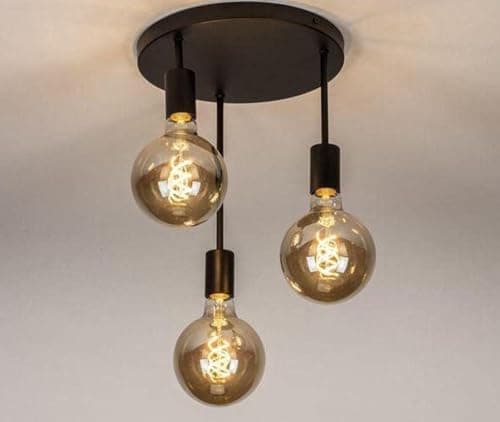 Generic Basic Vintage Triple Black Decorative Lighting Unit For Ceiling