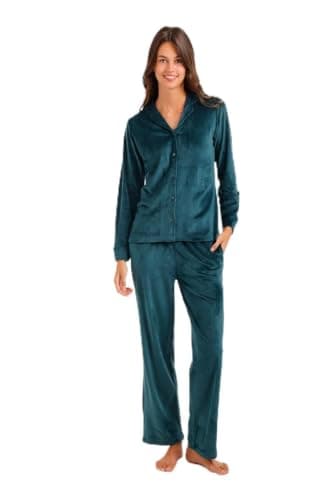 Carina Notch Collar Velvet Pyjama Pajamas