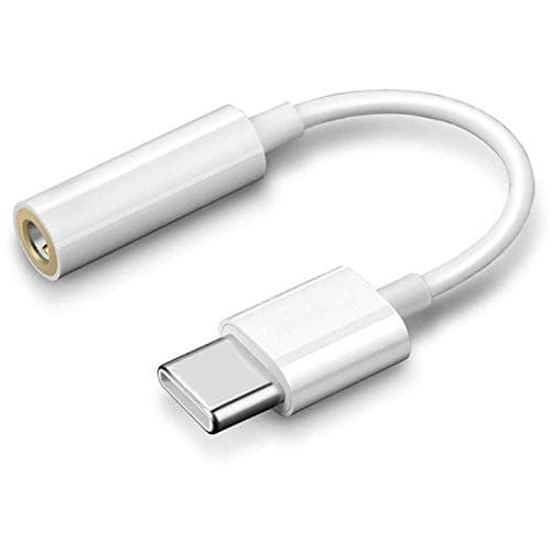 USB C Digital to 3.5 mm Female Headphone Jack Adapter, Type C Aux Audio Dongle Converter Fits Various Smart Phones (White) Electronic adapter