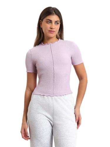LC WAIKIKI Woman Crew Neck Textured Women's T-Shirt