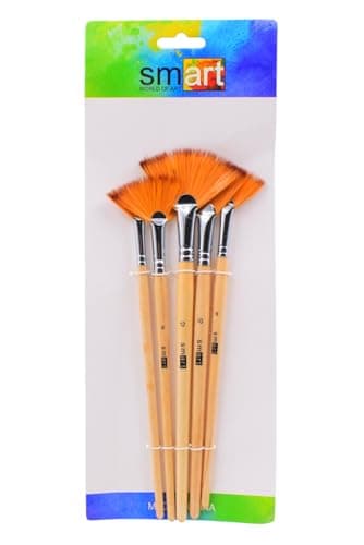 طقم فرش مروحه 5 فرشه مقاسات من سمارت Smart Fan Artist Brush Set, 5 Pieces - Orange Paint brush