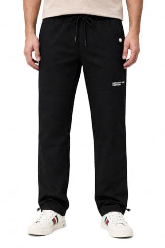 White Rabbit Men Slip On Plain Practical Joggers - Black