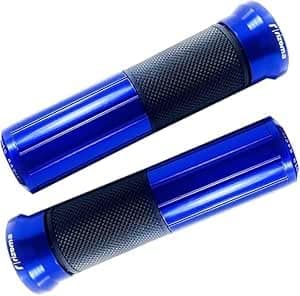 Motorcycle Grips, Universal Non-Slip Hand Grips - Comfortable Motorcycle Grips - Aluminum Rubber Grip Pair - Blue Color -AGA Handlebar grip