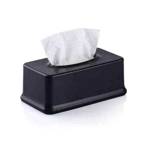 Oval Tissue Box, Plastic, Multicolor, 9 x 13.5 x 23.5 cm, Hinged Cover, for Home, Office, Car Facial tissue holder