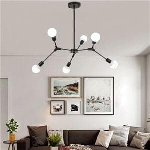Generic Pendant Light 6 Bulb Without Bulbs 50x50x50 cm Black