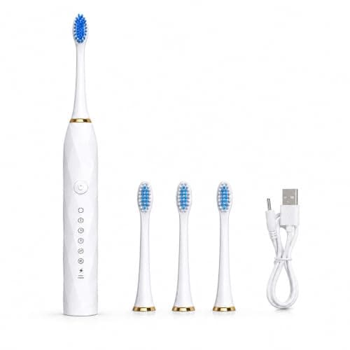 Sonic Electric Rechargeable Toothbrush with 3 Extra Heads - E-X9 | 4 Extra Heads Sonic Technology, Rechargeable