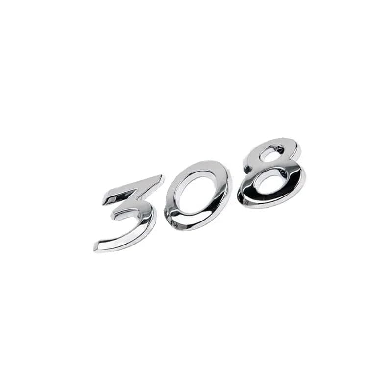 KaberTrade 3D Car Emblem Sticker Decal Car Styling Emblem Replacement for Lost and Damaged Sign, Chrome Finish (Fit and Compatible with Peugeot 308, Size 9.5cm, Code:2466) Vehicle emblem