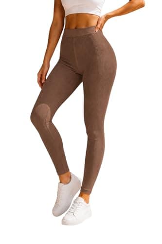 Miza High Waist Ribbed Sport Leggings for Women and Girls Soft Elastic Material One Size Pants