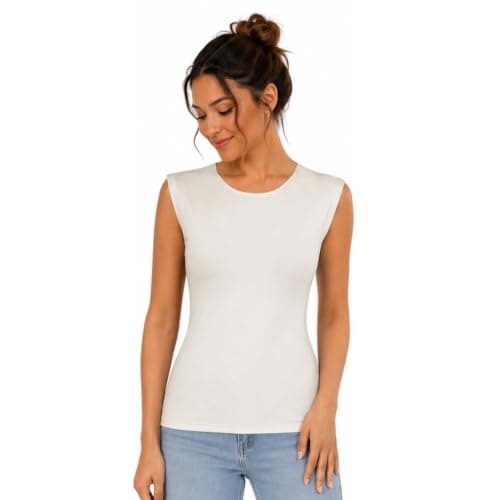 Women's Sleeveless Crew Neck Tank Top | Slim Fit, Casual Wear, Stretch Fabric, Everyday Essential, Layering Piece Shirt