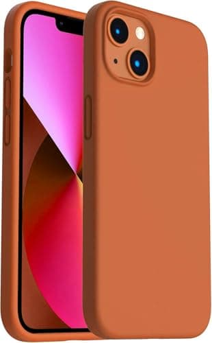 Mobile Magic Soft Douple Layer Silicone Case with Microfiber Lining For Apple iPhone 13 / iphone 14 (Orange) Cellular phone case