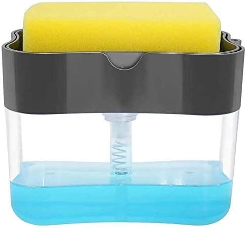 2-in-1 Dish Soap Dispenser with Sponge Holder for Kitchen Sink Cleaning Pump dispenser