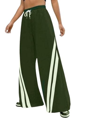 MEZA Women's Milton Wide Leg Pants with Side Stripes