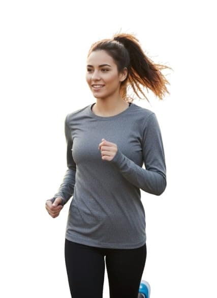 AJYAL Women's Long Sleeve Athletic Top, Moisture Wicking Workout Shirt for Running Yoga Fitness