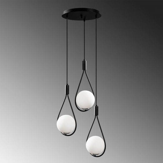 Generic Pendant Light 3 Bulb Without Bulbs 50x30x50cm Black