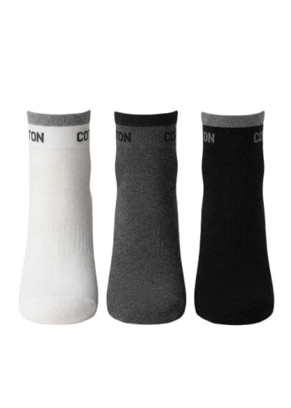 Freska Unisex Ankle Socks, 3 Pairs, Multi Colour, Cotton-Rich, Ribbed Cuff, for Everyday Wear 62211001001