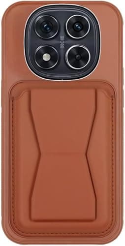 3M Store Leather Case Compatible for REDMI NOTE 14 PRO 4G Shockproof Leather Back Card Storage & case built-in Stand PU leather for a stylish look, comfortable grip (Brown) Cellular phone case