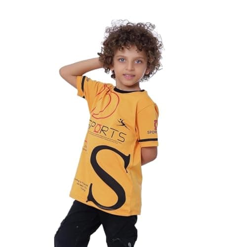 BEBO Boys Printed Half Sleeve T-Shirt 4 Years Orange - 12350_Orange_4_24