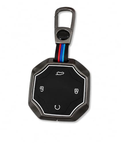 Key Fob Cover for Jetor T1 Jetor T2 - Premium Metal Key Fob Cover with Keychain Full Protection Key Case Compatible with Jetor T1 Jetor T2 - Gray