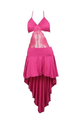 Navy Blue Lace Detail Halter Nightdress for Women Nightgown nightshirt