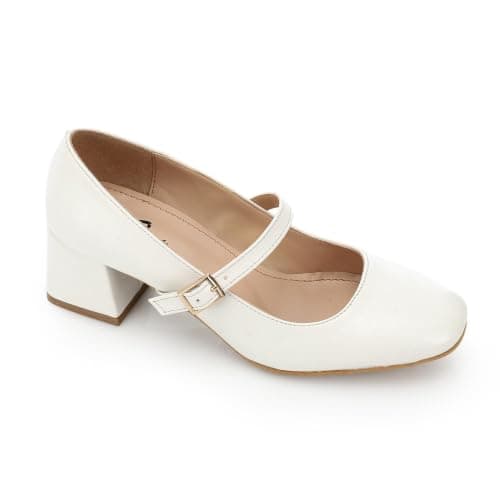 Strap Detail 5cm Block Heel Pumps – 3 CM | Soft Inner Cushioning, Formal & Party Wear, Metallic Finish, Timeless Classic Style, Lightweight & Durable Shoes