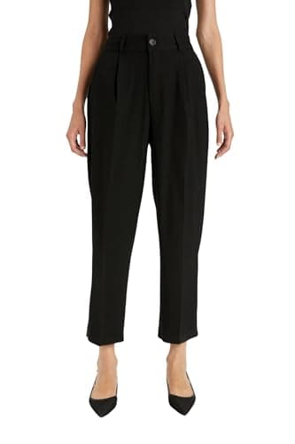 DeFacto Woman Carrot Fit Woven Bottom Trousers D9385AX,Black 38