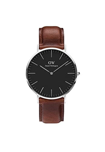 Daniel Wellington Men Classic Black St Mawes, Silver 40 Mm Dw00100130, Japanese Quartz, Analog
