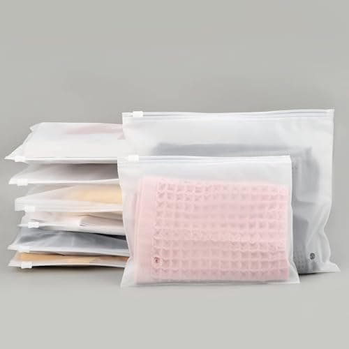 LMWNFEU Clothes Packaging Bags for Shipping,25 Pcs Frosted Zipper Plastic Bags for Clothing, Resealable Apparel Zip Bags for T-Shirt, Shirt, Document with Vent Holes 23x30cm Packing material
