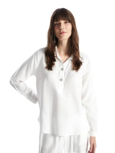 LC WAIKIKI Woman Collared Neck Plain Long Sleeve Women's Blouse
