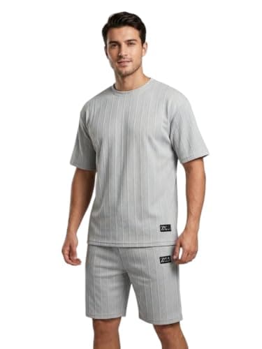 Miza Tring Men's Summer T-Shirt and Shorts Marseille Material - Comfortable Casual Set for Men Coordinated outfit